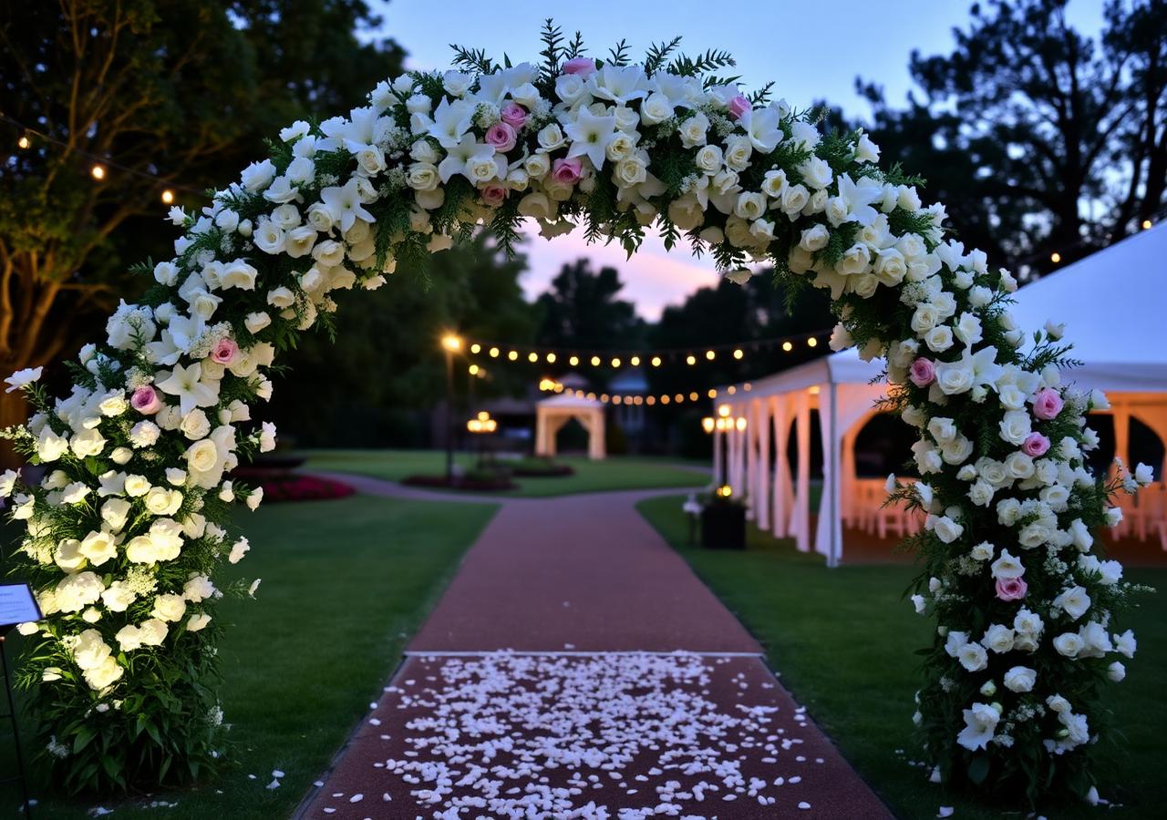 Floral entrance arch designed by the EventBazaar India decor team